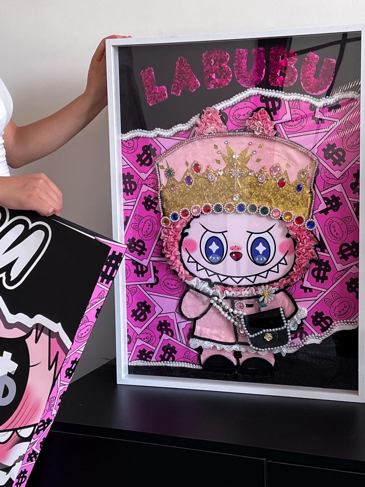 LABUBU Queen Preserved Flower Art Frame | G-Dragon Inspired Luxury Shadow Box