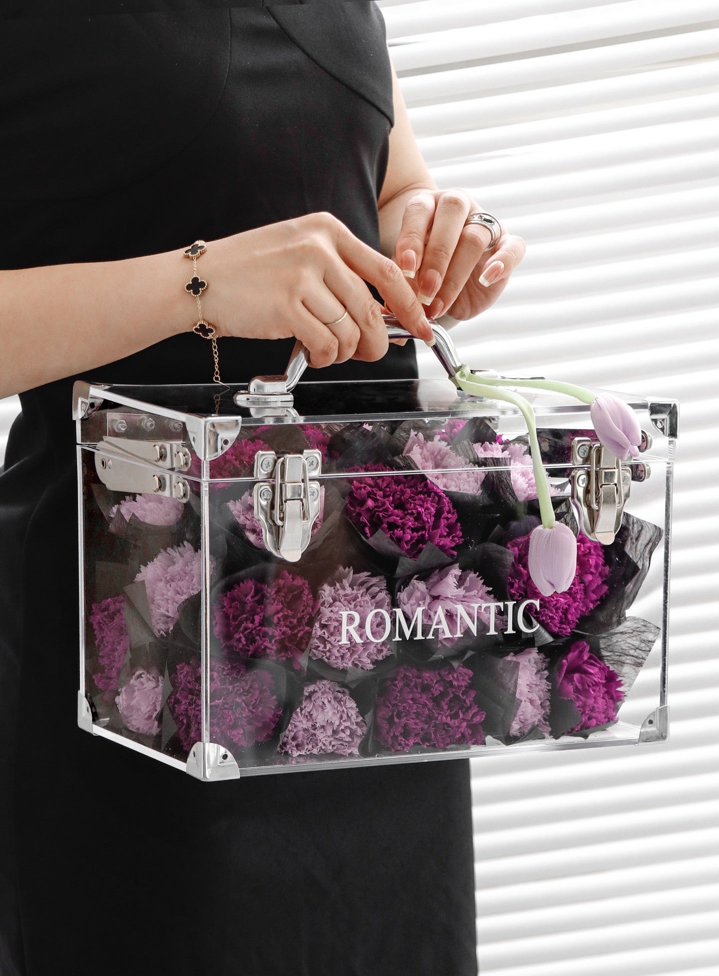 Preserved Carnation Flower Handbag — Elegant Mother’s Day Gift