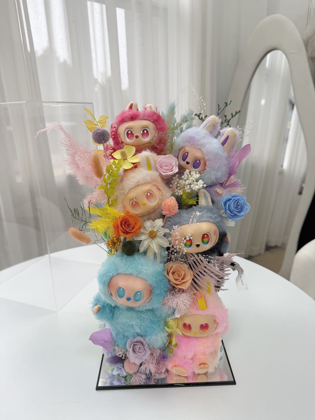Labubu Doll-Inspired Preserved Flower Garden