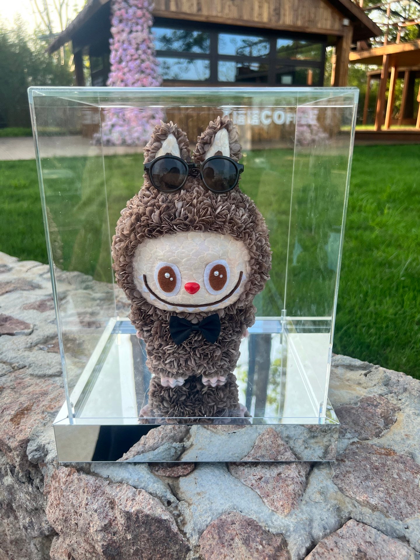Labubu Figure inspired (Brown) Handmade Preserved Hydrangea โ Cute Decoration Gift