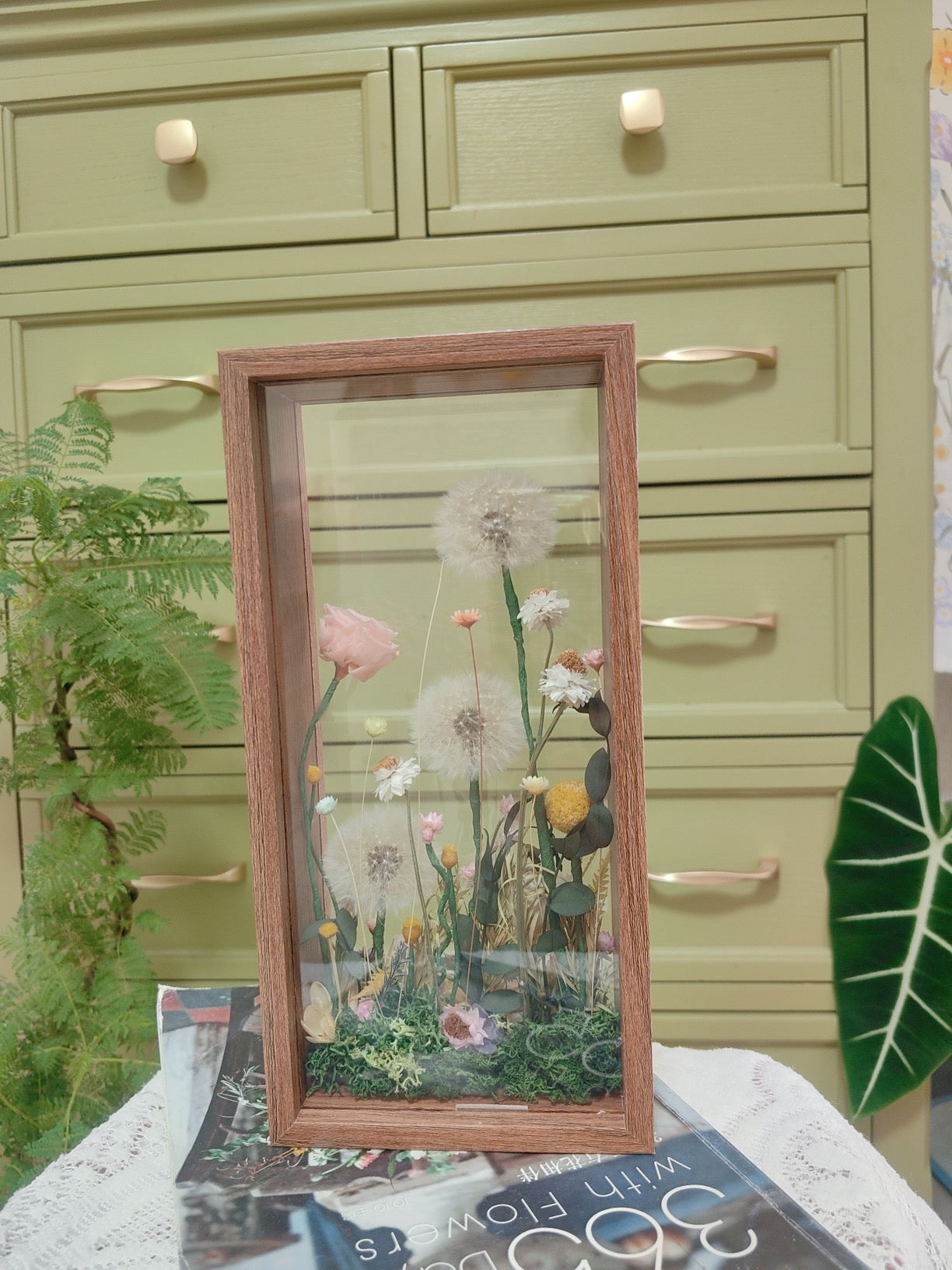 Uplifting Life Dandelion Preserved Flower Frame | 26×13×6cm