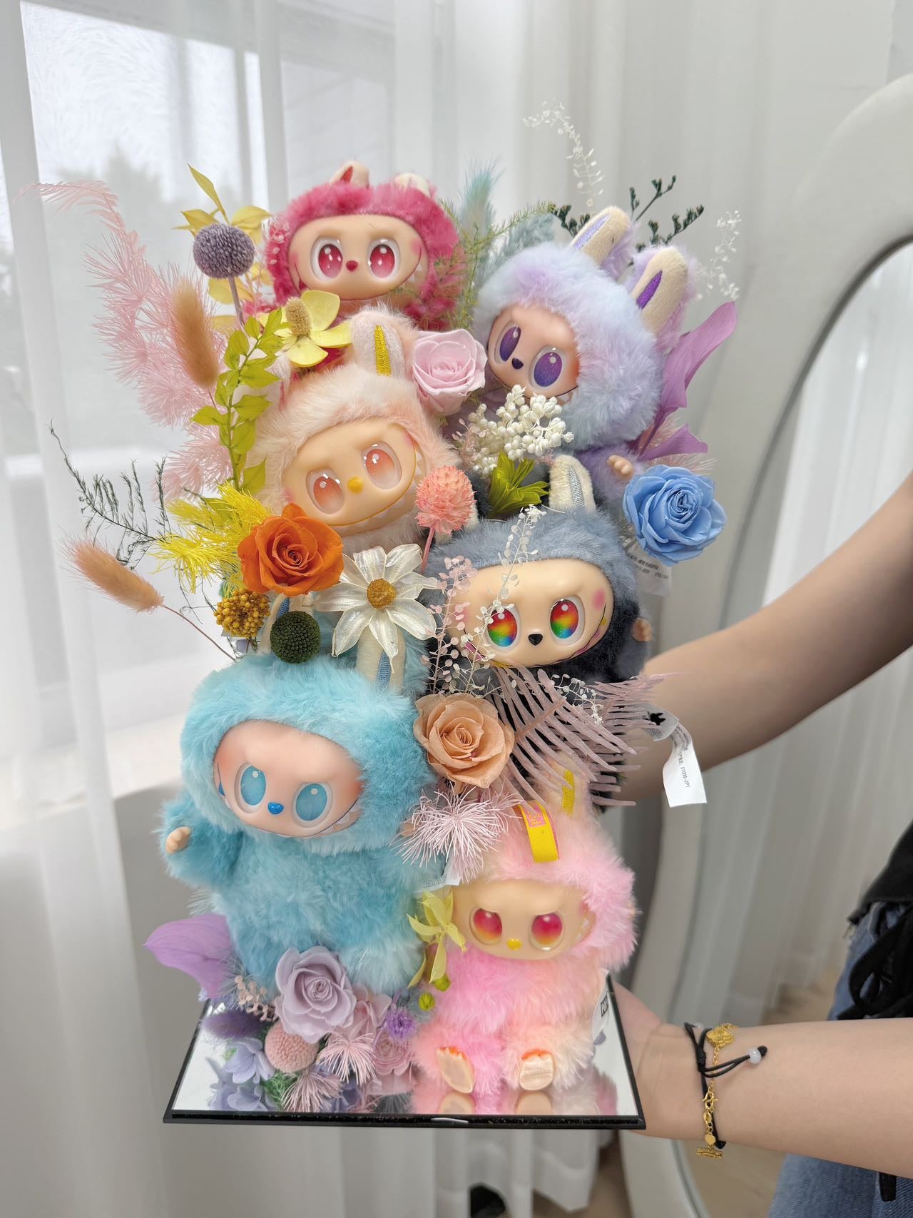 Labubu Doll-Inspired Preserved Flower Garden