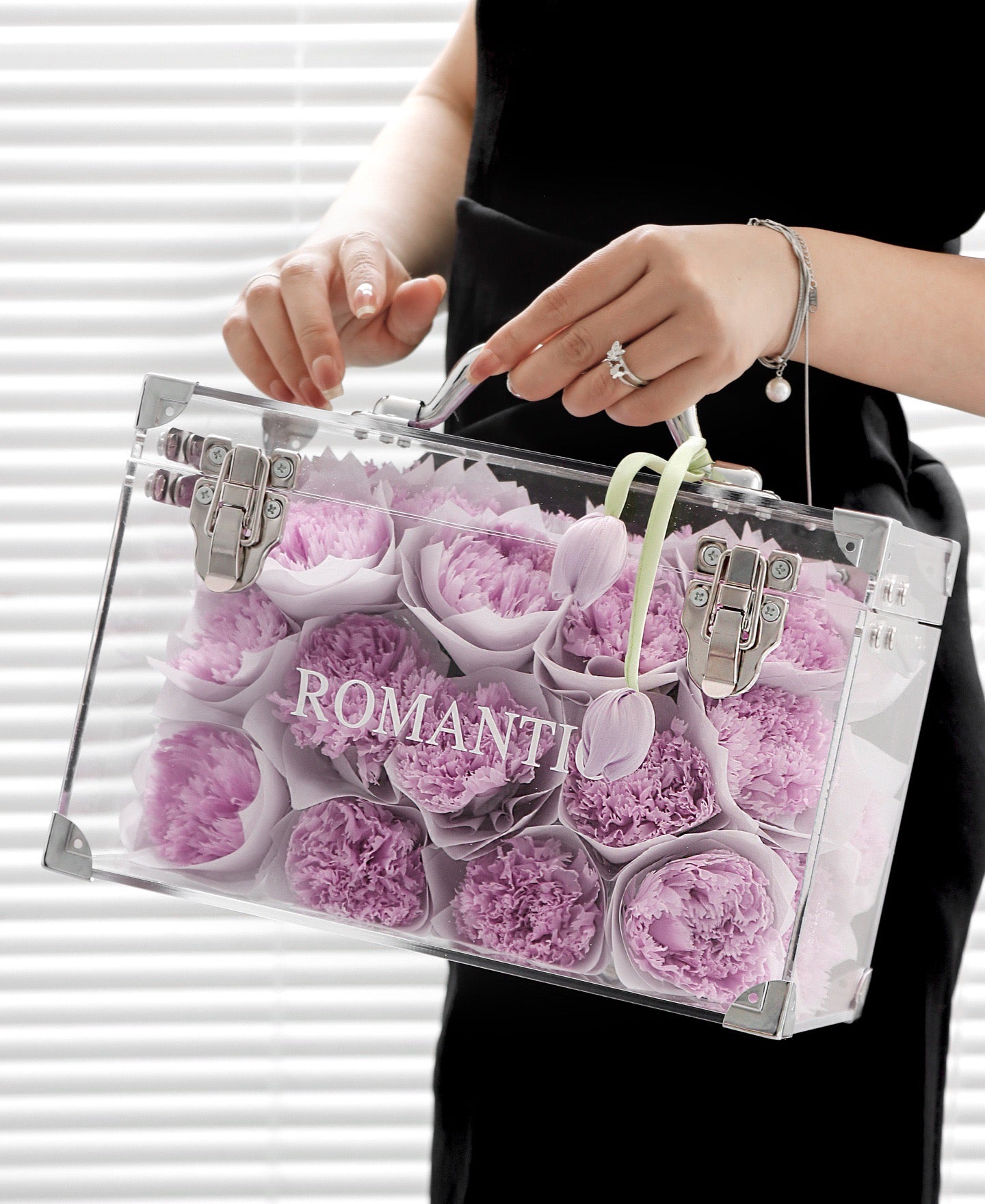 Preserved Carnation Flower Handbag — Elegant Mother’s Day Gift
