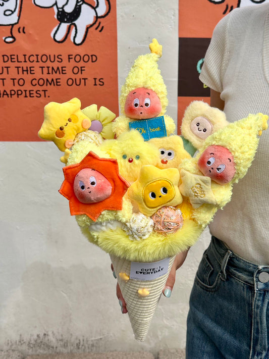 Star Baby Plush Ice Cream Cone Bouquet – Yellow Theme