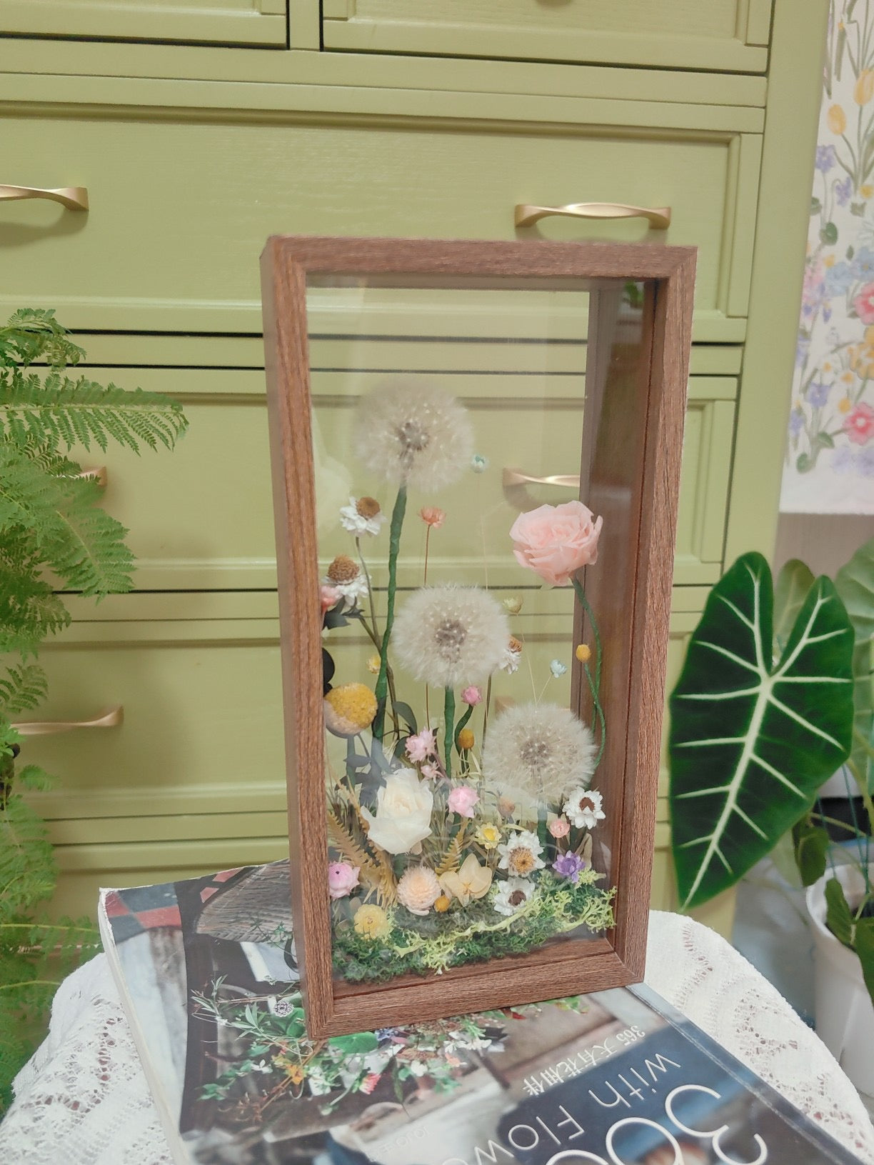 Uplifting Life Dandelion Preserved Flower Frame | 26×13×6cm
