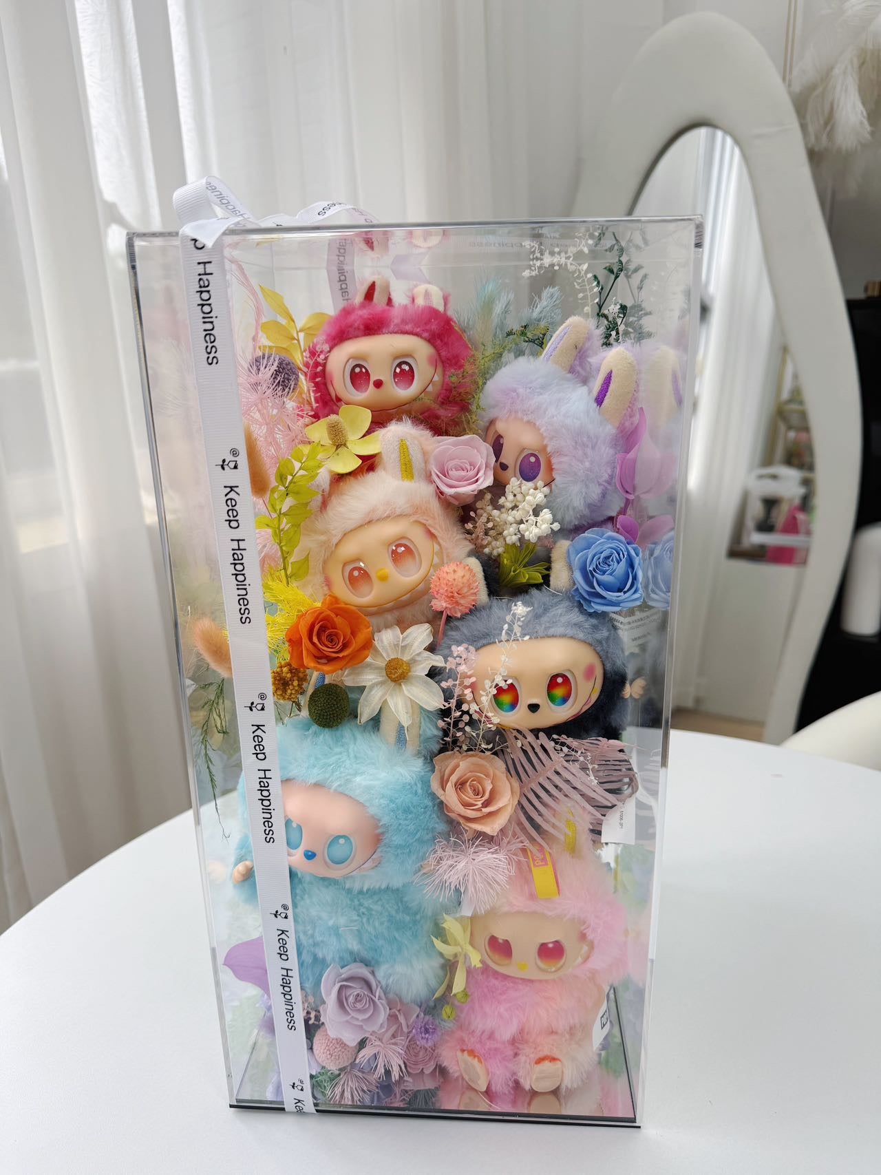 Labubu Doll-Inspired Preserved Flower Garden
