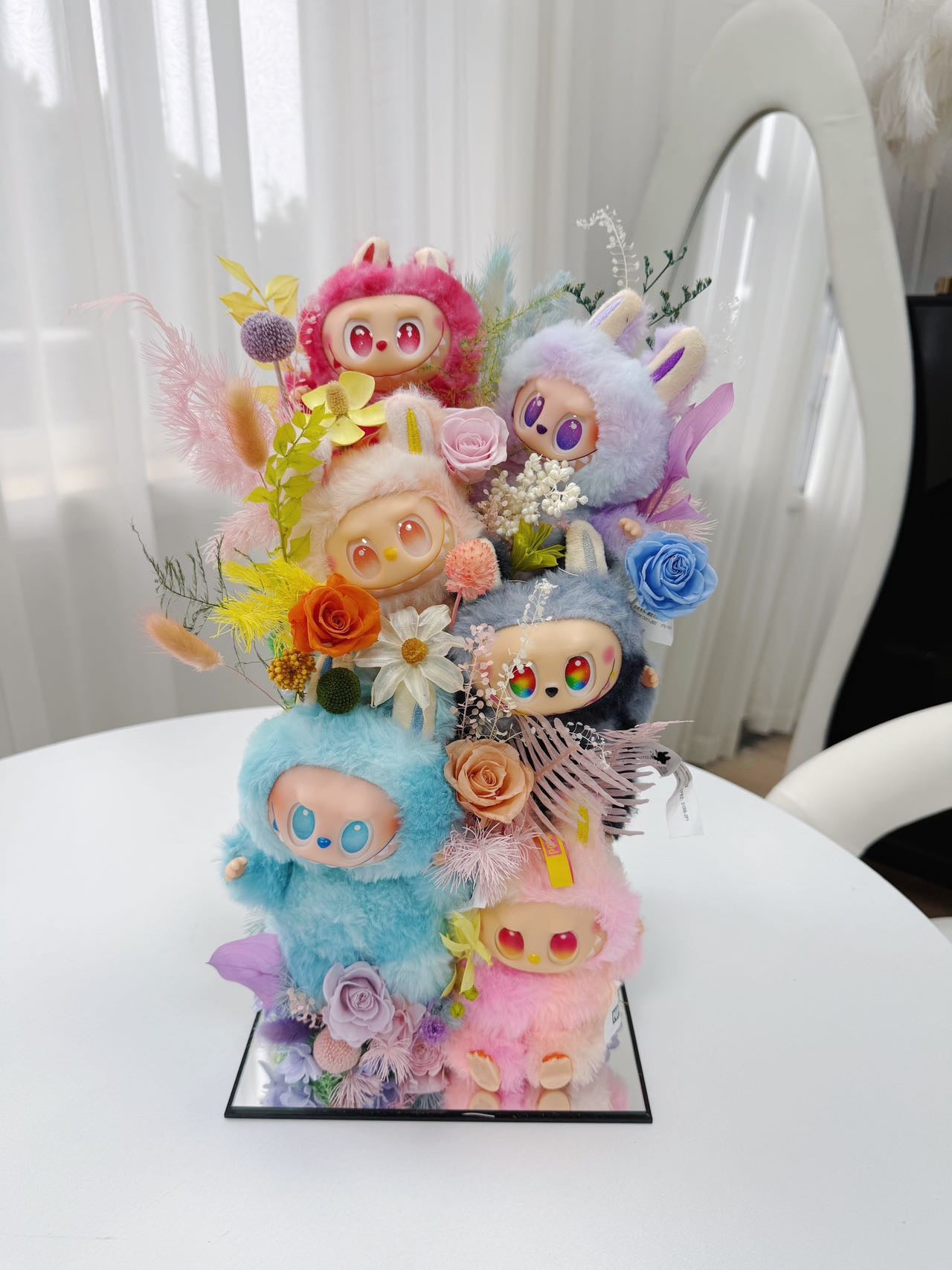 Labubu Doll-Inspired Preserved Flower Garden