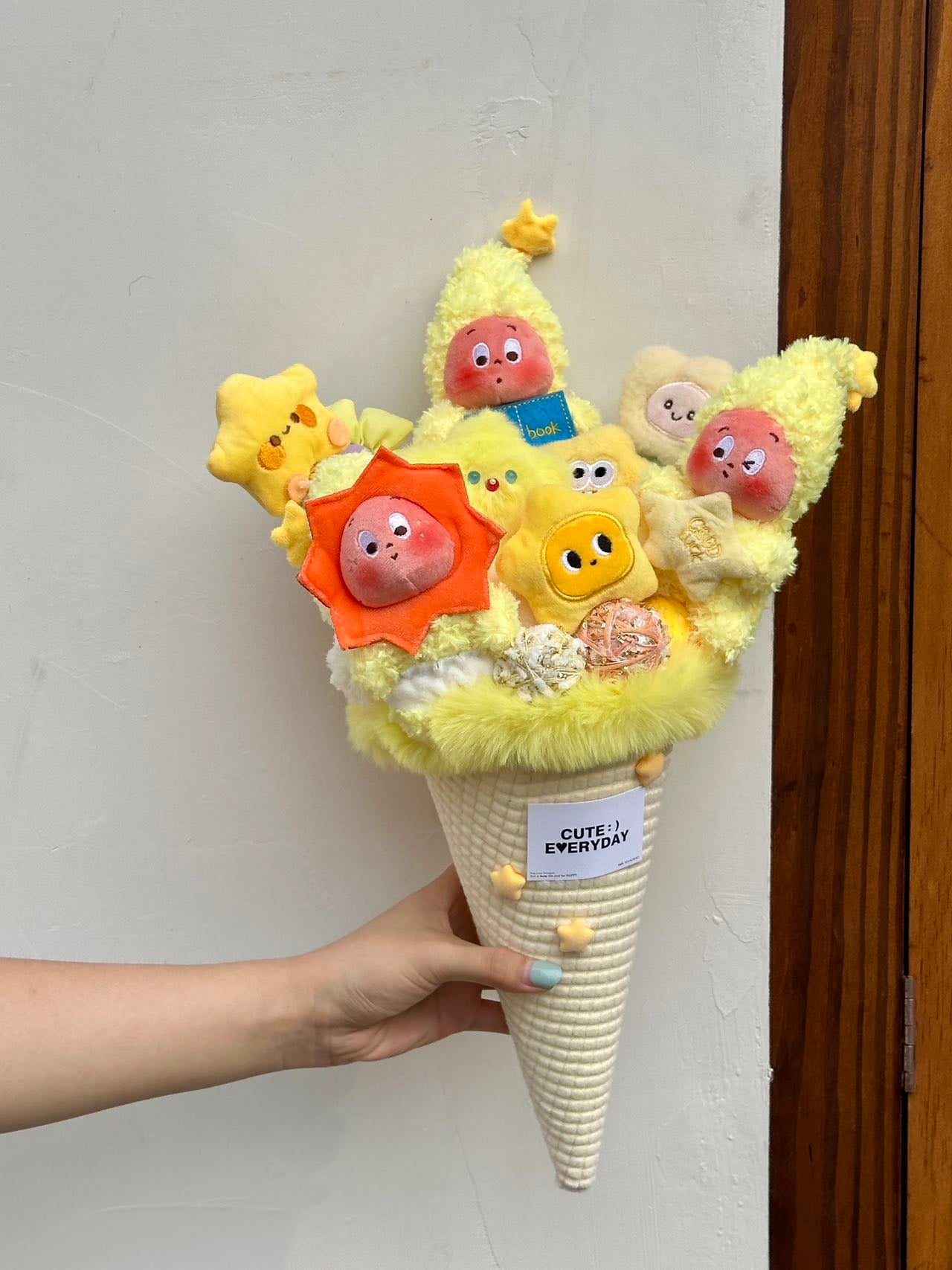 Star Baby Plush Ice Cream Cone Bouquet – Yellow Theme