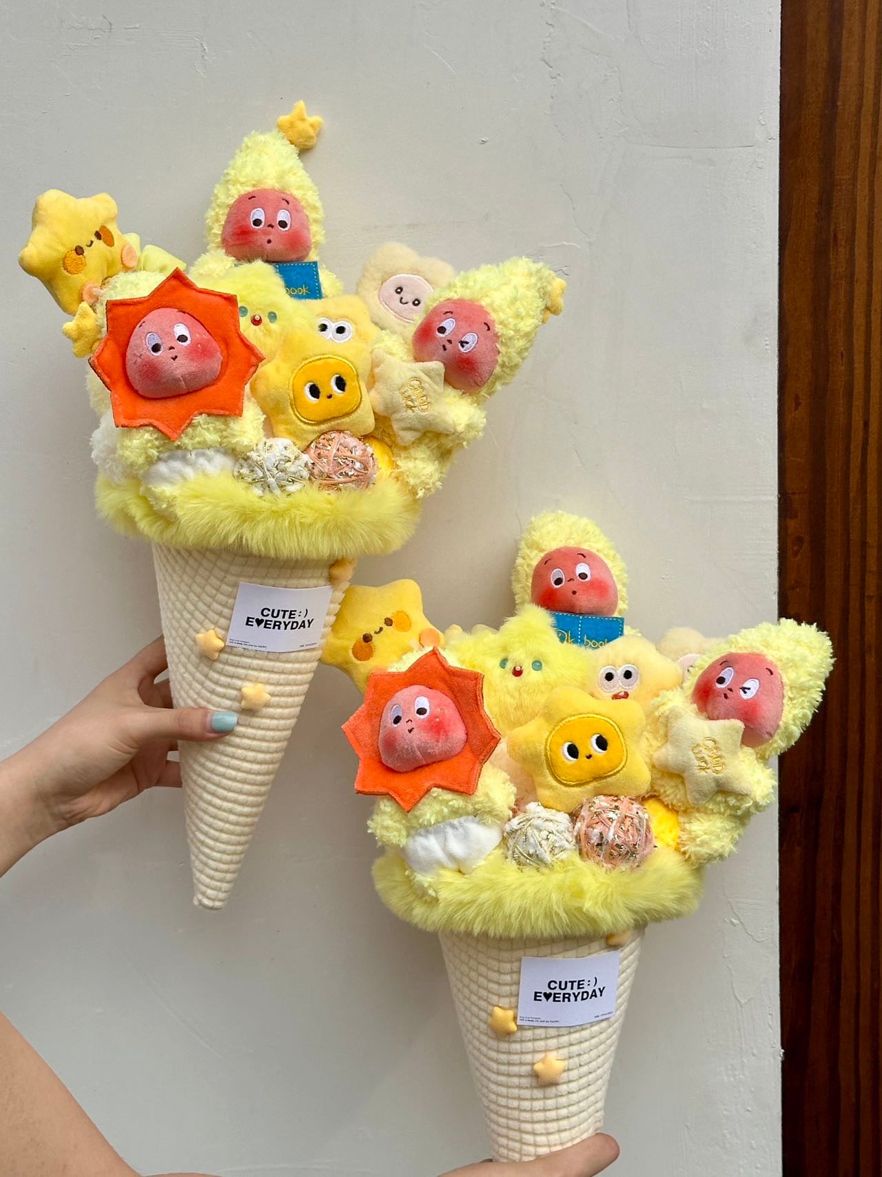 Star Baby Plush Ice Cream Cone Bouquet – Yellow Theme