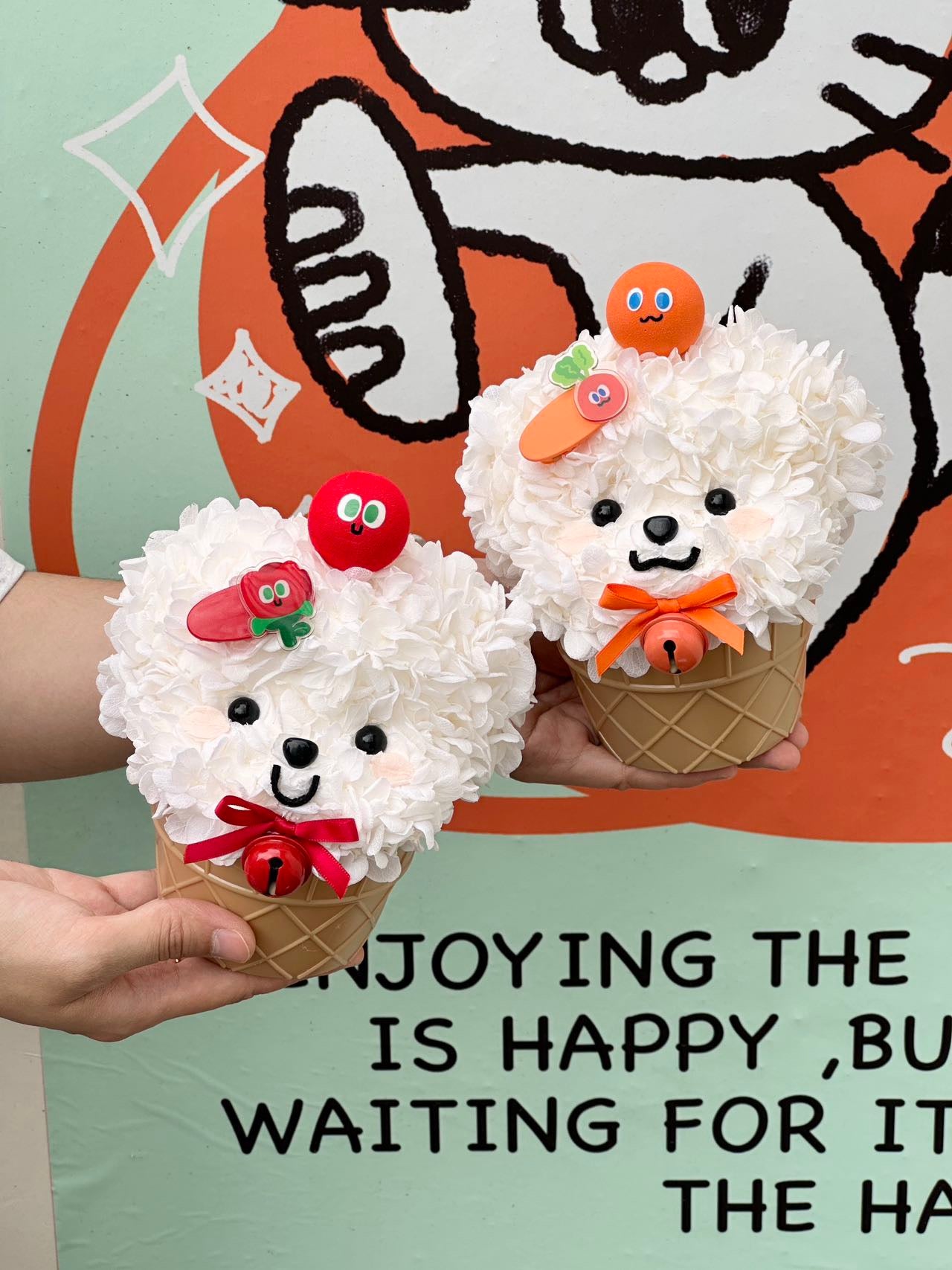 Sweet Ice Cream Puppy – Preserved Flower Arrangement