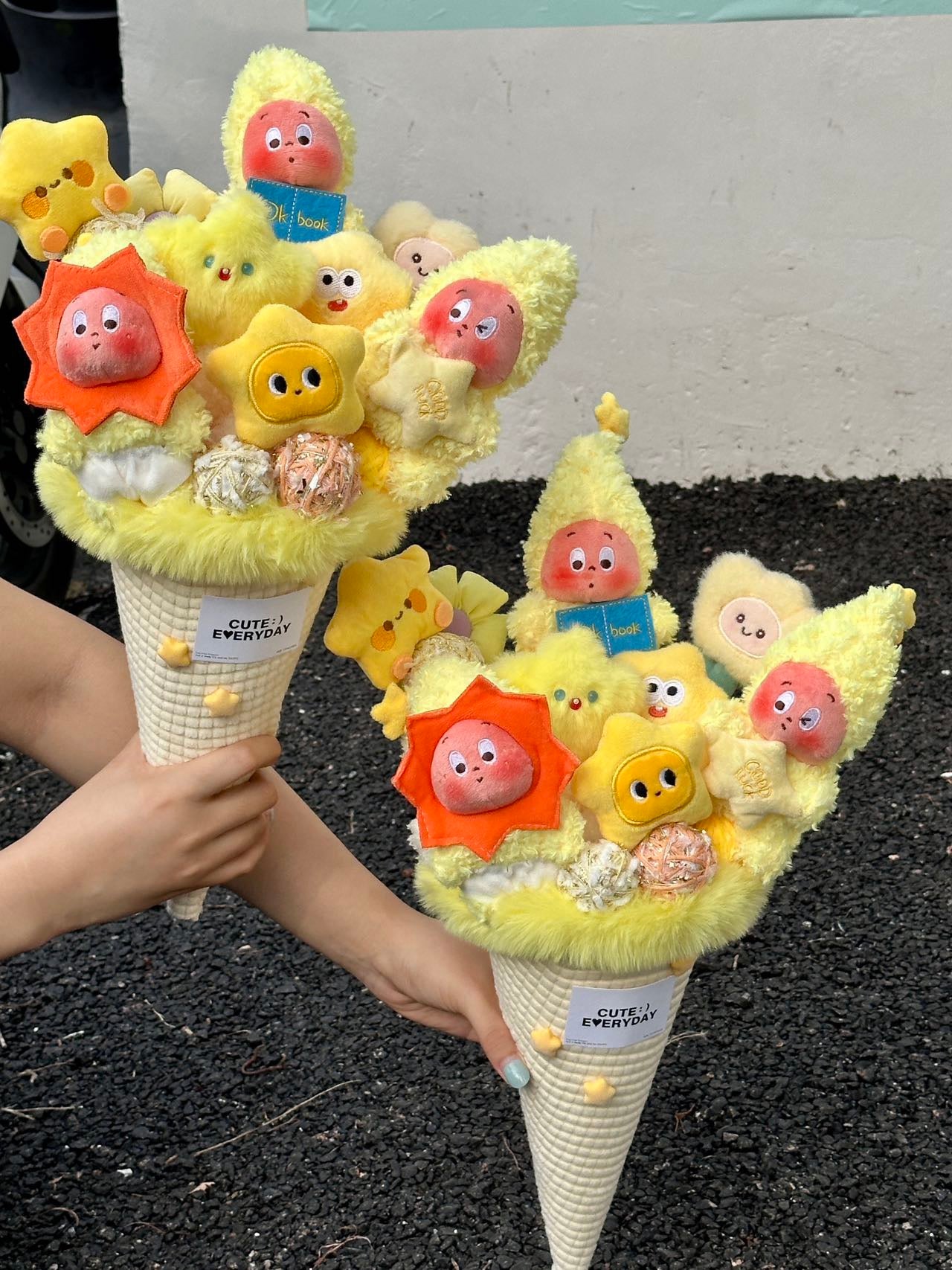 Star Baby Plush Ice Cream Cone Bouquet – Yellow Theme