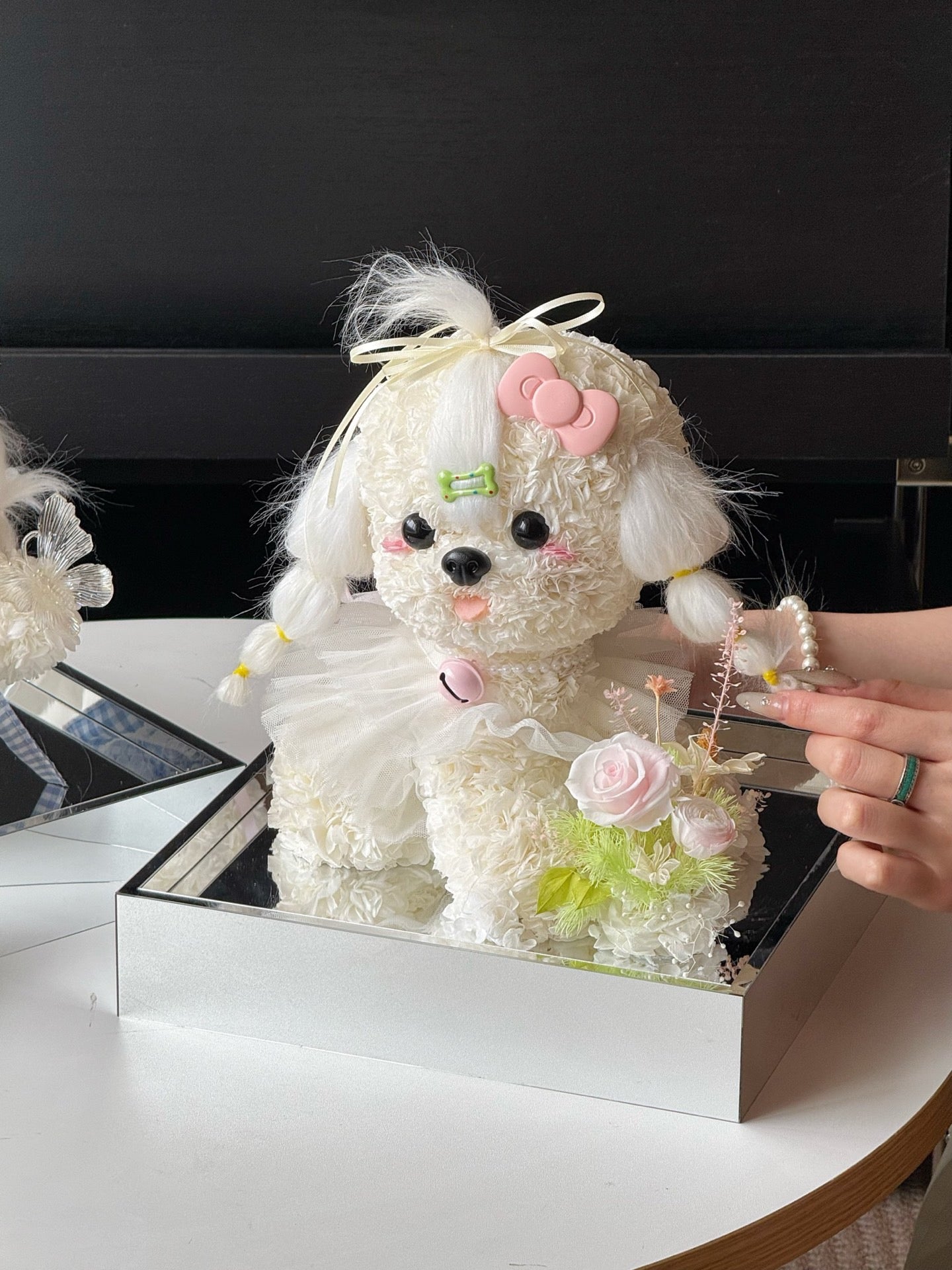 Milk Tea Rose Puppy | Handmade Preserved Flower Puppy