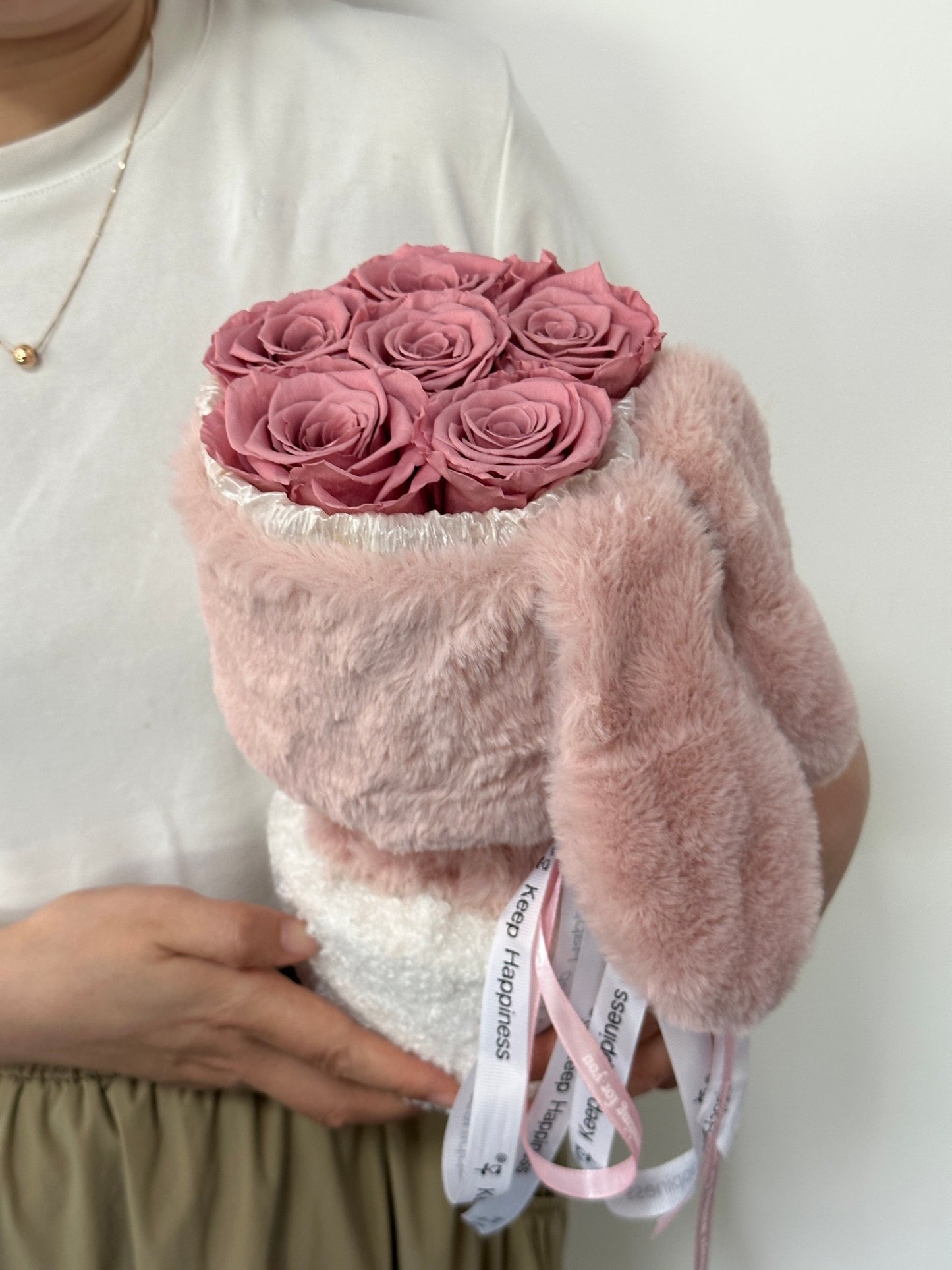 Preserved Rose Bunny Bouquet