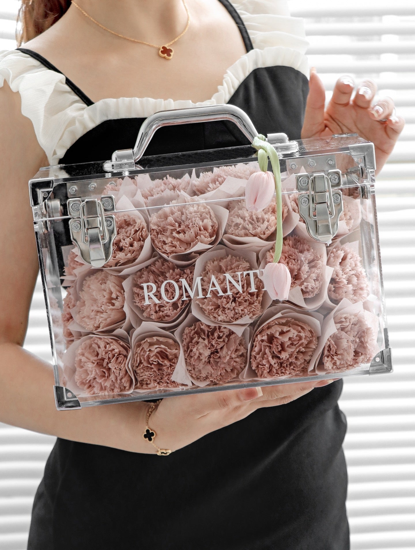 Preserved Carnation Flower Handbag — Elegant Mother’s Day Gift