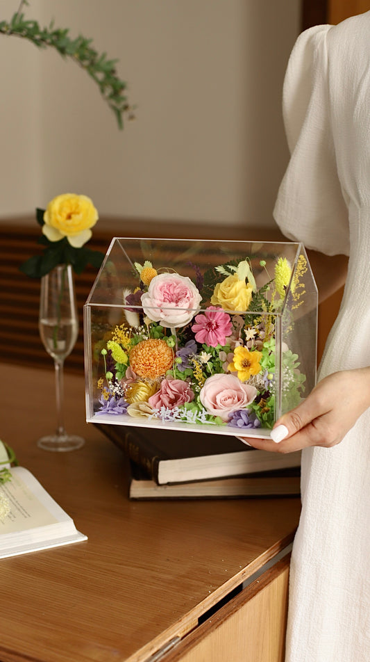 Preserved Flower House Box — Perfect for Mother’s Day / Gift for Mum