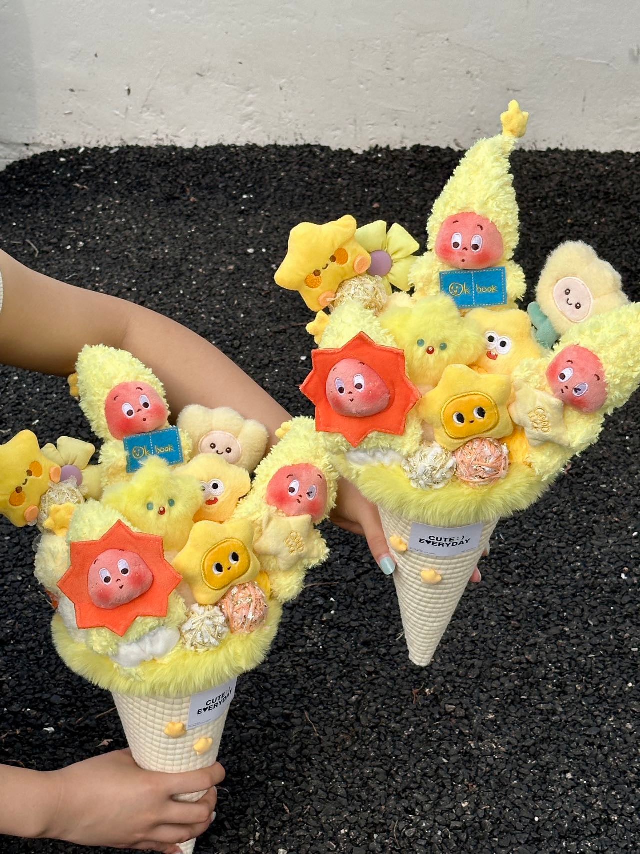 Star Baby Plush Ice Cream Cone Bouquet – Yellow Theme