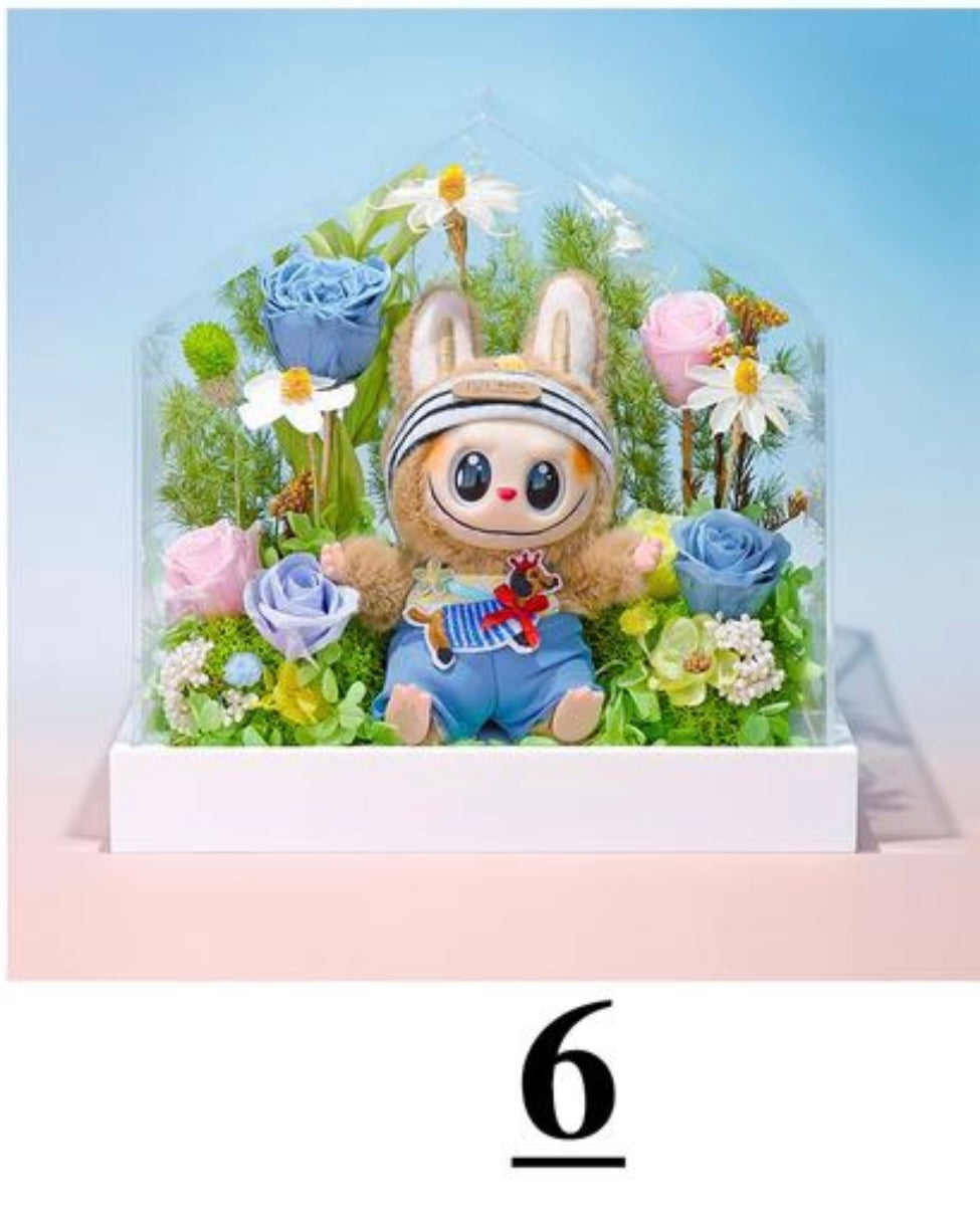 Labubu Inspired Fairy Tale Cottage Preserved Flower Box