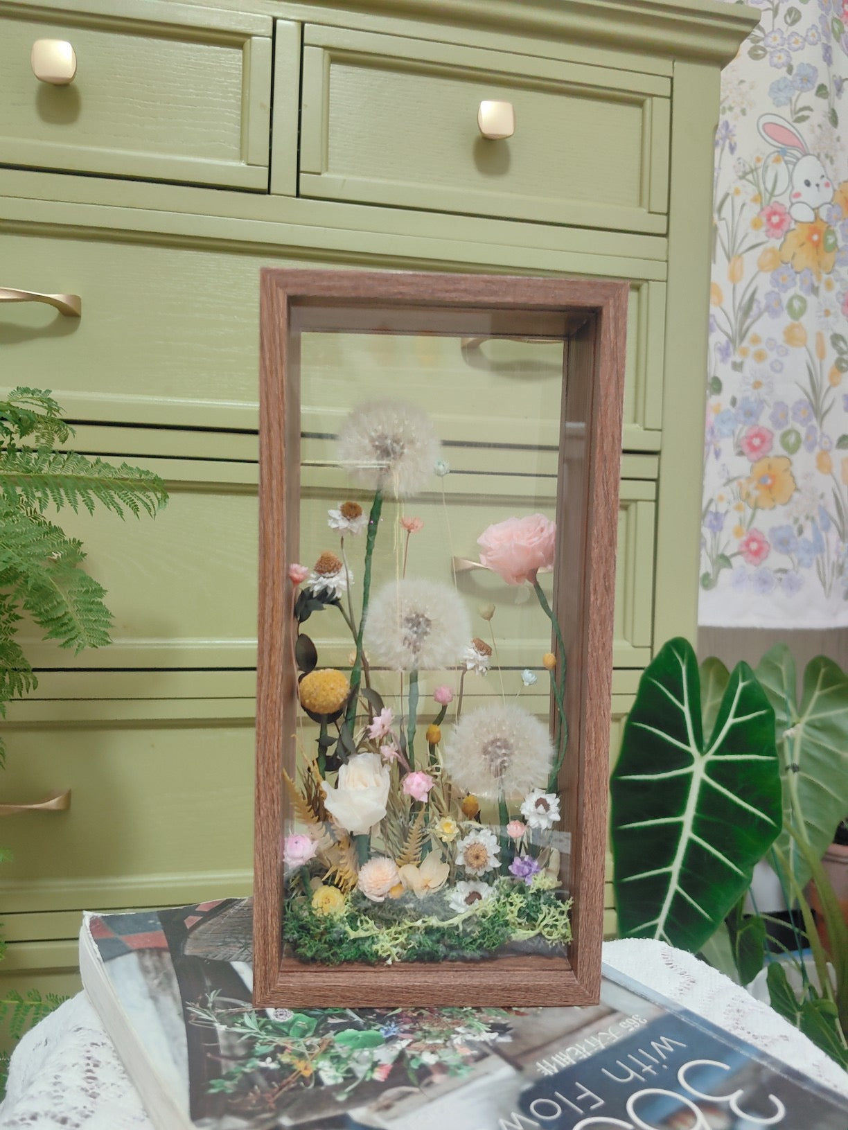 Uplifting Life Dandelion Preserved Flower Frame | 26×13×6cm