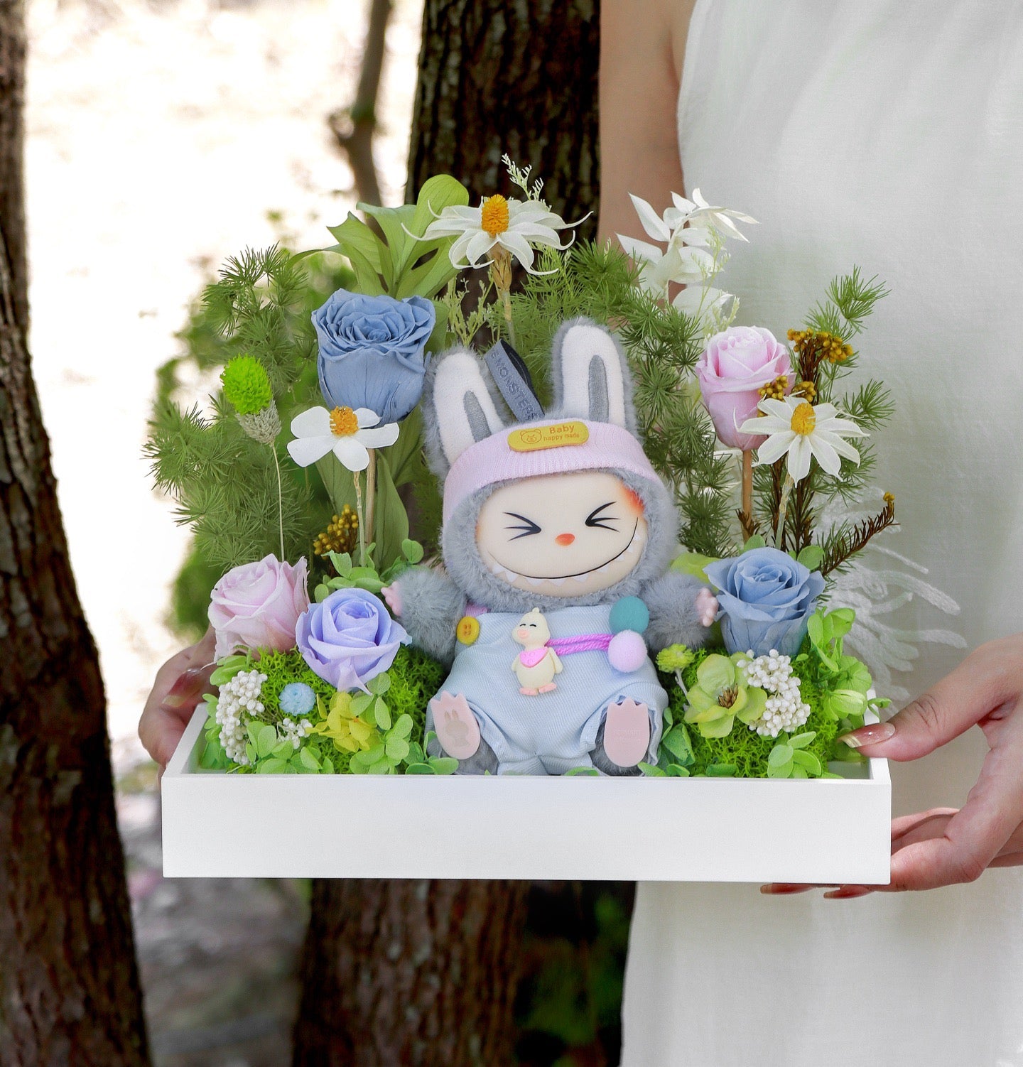 Labubu Inspired Fairy Tale Cottage Preserved Flower Box