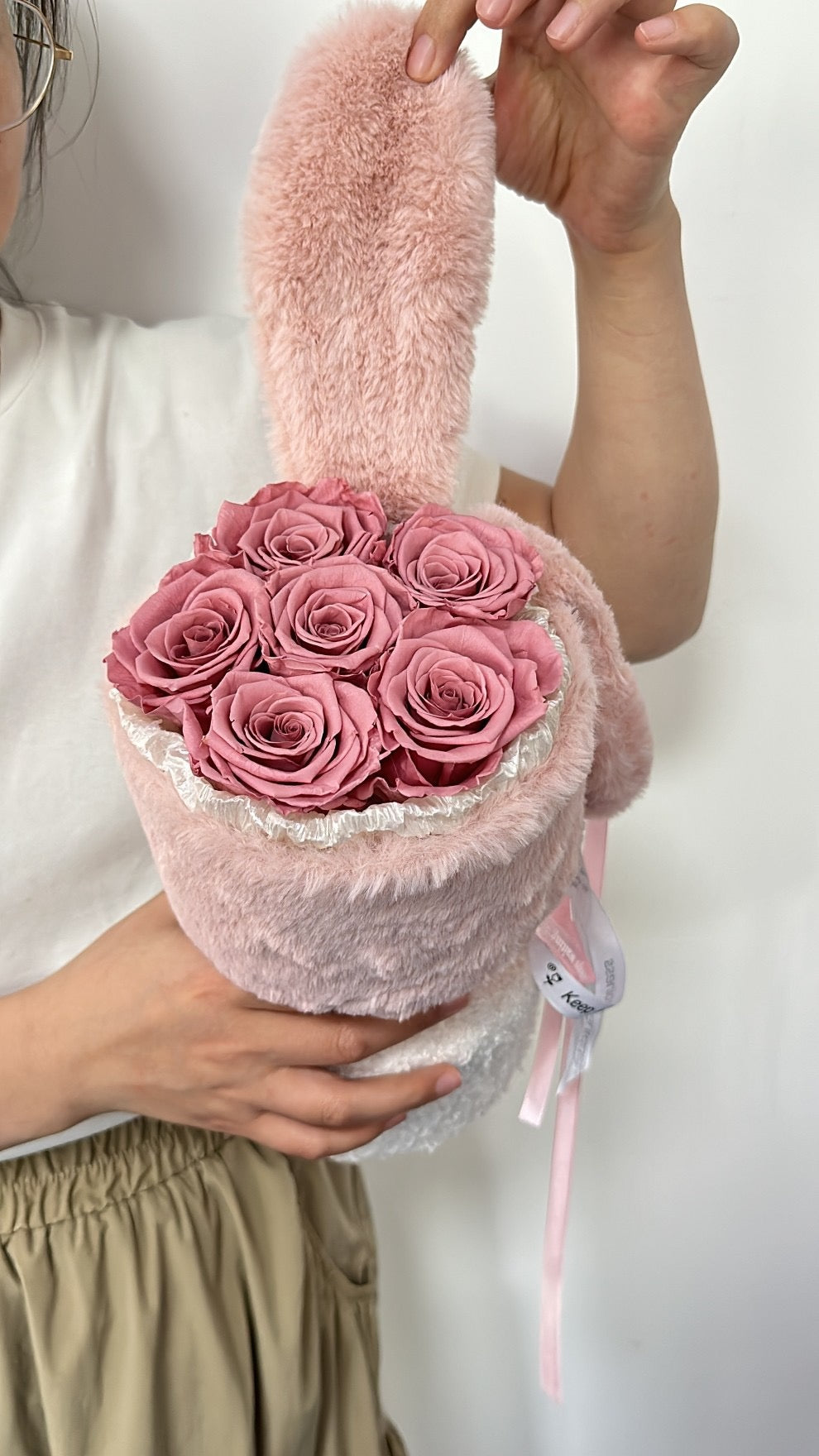 Preserved Rose Bunny Bouquet