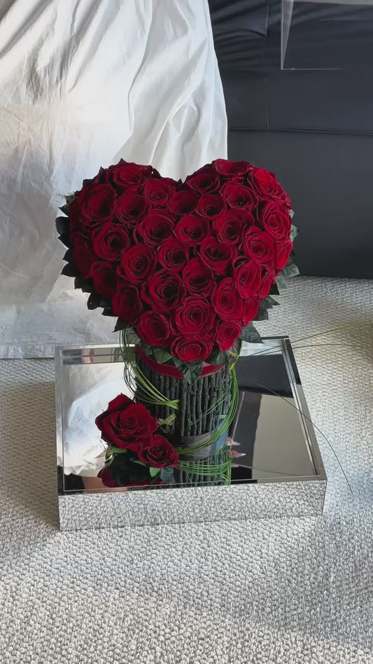 3D Preserved Rose Heart Bouquet – Premium Gift Arrangement